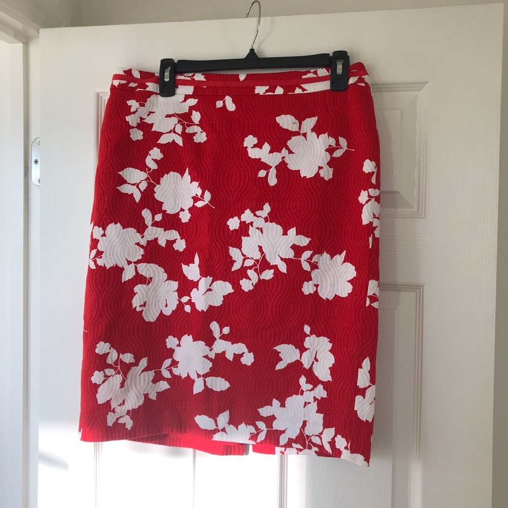 Talbots Floral Pencil Skirt